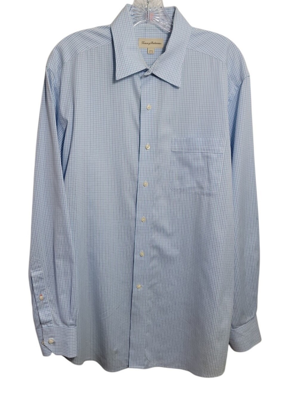 Tommy Bahama men's plaid button down cotton dress shirt size 34/35 neck 16.5